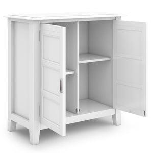 English Elm Burlington Low Storage Cabinet with Handcrafted Solid Wood, Transitional Design, Adjustable Shelves and Anti-Tip Safety White B136P158511