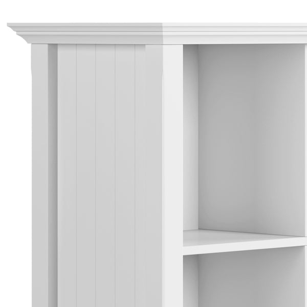 English Elm Acadian Solid Wood 8-Cubby Storage Sofa Table with Tapered Legs and Grooved Transitional Design White B136P158282