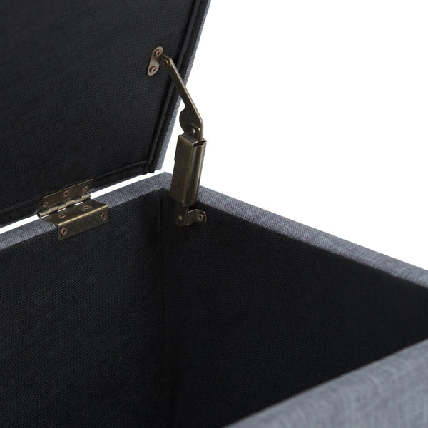 English Elm Sienna Storage Ottoman Bench - Stylish Slate Grey Upholstered Seating & Hidden Storage Solution B136P159117-GIGA