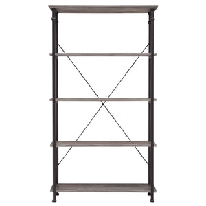 Homelegance By Top-Line Rafferty Vintage Industrial Rustic 40-inch Bookcase Grey Poplar