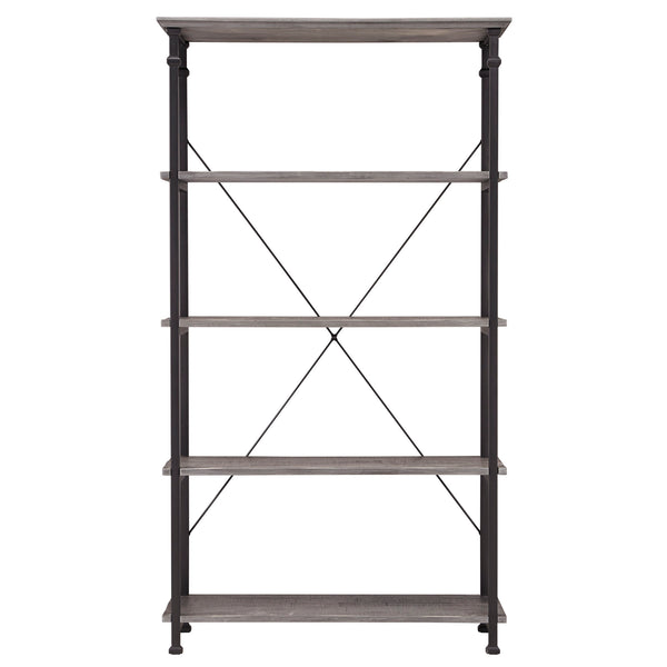 Homelegance By Top-Line Rafferty Vintage Industrial Rustic 40-inch Bookcase Grey Poplar