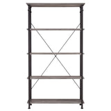 Homelegance By Top-Line Rafferty Vintage Industrial Rustic 40-inch Bookcase Grey Poplar