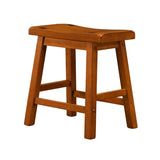 Homelegance By Top-Line Barrett Saddle Seat 18-inch Backless Stools (Set of 2) Oak Rubberwood