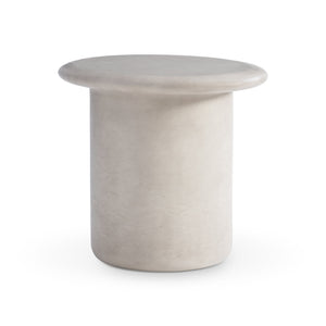 Bernhardt Bernhardt Modern Decliff Side Table In Pumice Cast Resin — Sculptural Pedestal Accent, 26"W X22"D 530130