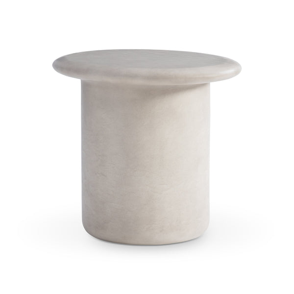 Bernhardt Bernhardt Modern Decliff Side Table In Pumice Cast Resin — Sculptural Pedestal Accent, 26"W X22"D 530130
