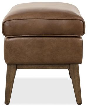 Hooker Furniture Camille Hazelnut Brown Leather Ottoman — Compact 15.75"X24.75" Rectangular Footrest, Seat & Table Alternative CC237-OT-086