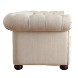 Homelegance By Top-Line Pietro Tufted Chesterfield Loveseat Beige Linen