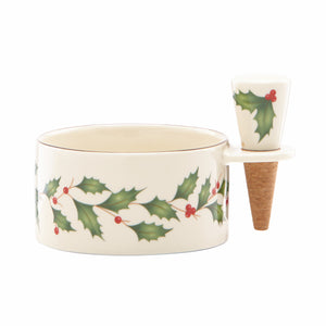 Lenox Hosting The Holidays Wine Coaster & Stopper Set Red & Green, IVORY PORCELAIN 870006