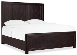 Hooker Furniture Driftwood California King Panel Bed With Buckboard Finish, Distressed Oak Solids For Coastal Charm Blacks 6820-90260-99