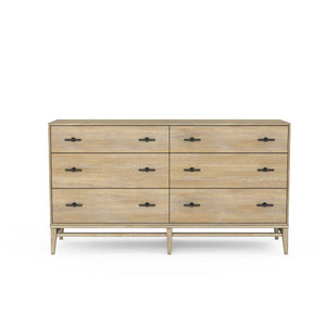 A.R.T. Furniture Frame Dresser - Elegant Six Drawer Chest In Chestnut Finish With Soft-close Glides & Cedar Lining Light Brown Ash & Poplar Solid,Plank,Effect Flakey & Quarter,Sawn Oak Veneer,Metal 278131-2335