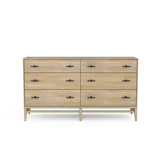 A.R.T. Furniture Frame Dresser - Elegant Six Drawer Chest In Chestnut Finish With Soft-close Glides & Cedar Lining Light Brown Ash & Poplar Solid,Plank,Effect Flakey & Quarter,Sawn Oak Veneer,Metal 278131-2335