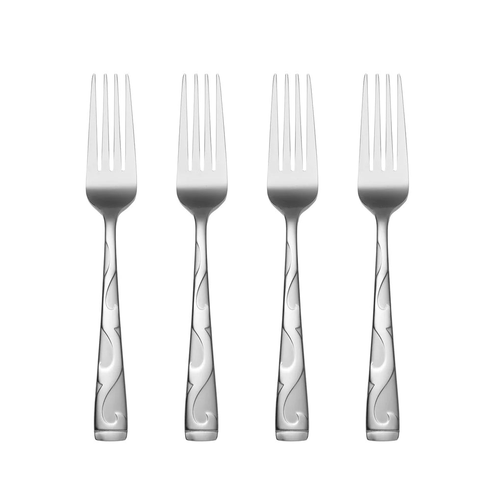 Lenox Oneida Tuscany Everyday Flatware Dinner Forks, Set of 4 Metallic, STAINLESS METAL B340004A