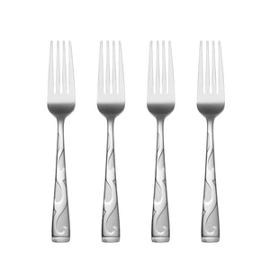 Lenox Oneida Tuscany Everyday Flatware Dinner Forks, Set of 4 Metallic, STAINLESS METAL B340004A
