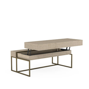 A.R.T. Furniture North Side Cocktail Table - Transitional Lift-top Design With Storage, Flaxen Bronze Frame & Style Brown Parrawood Solids,Quarter Figured,Fiddle Ash Veneer,Metal 269300-2556