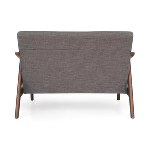 English Elm Christopher Knight Home® - LYDIA Mid-Century Modern 2-Seater Sofa with Button Tufting and Bentwood Arms, Retro Chic Upholstery DARK GREY 63832.00