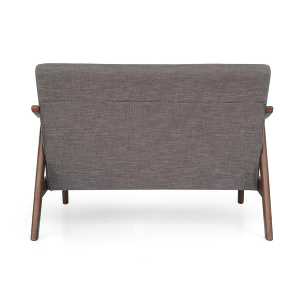 English Elm Christopher Knight Home® - LYDIA Mid-Century Modern 2-Seater Sofa with Button Tufting and Bentwood Arms, Retro Chic Upholstery DARK GREY 63832.00