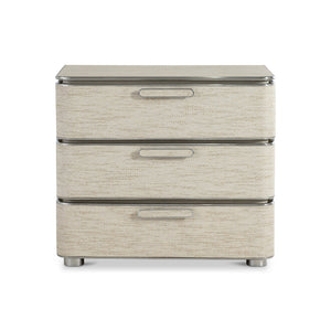 Bernhardt Bernhardt Corinne Nightstand With Woven Drawer Fronts, Soft-Close Storage, Usb A+C Charging, Ecru Finish 357232