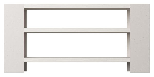 Bernhardt Bernhardt Stratum Mist Console Table 67" With Fossil Faux Stone Ends, 2 Shelves, Glam Transitional 325912