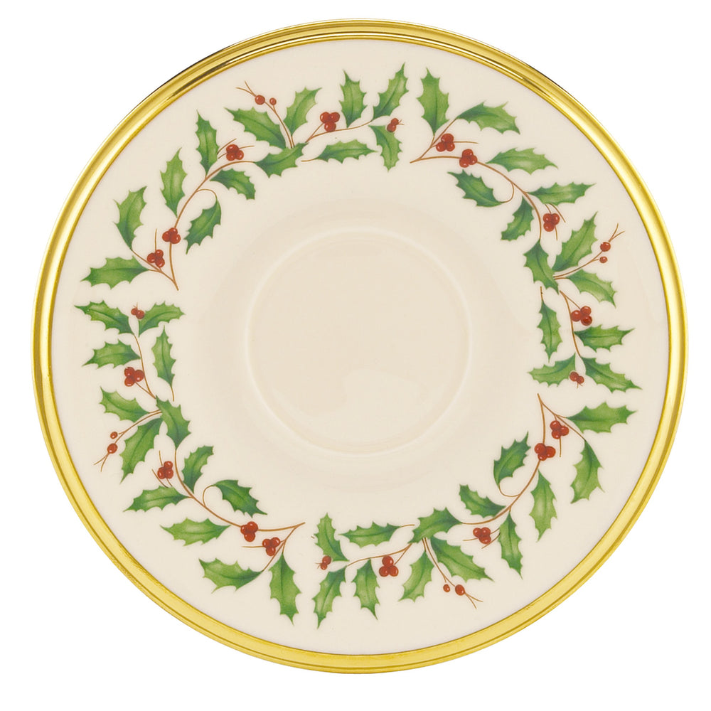 Lenox Holiday Tea Saucer Red & Green, IVORY PORCELAIN 146504040