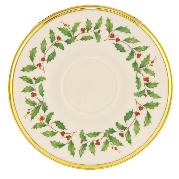 Lenox Holiday Tea Saucer Red & Green, IVORY PORCELAIN 146504040