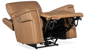 Hooker Furniture Lyra Zero Gravity Recliner In Sahara Sandalwood Leather With Power Headrest, Lumbar & Usb Port Light Brown SS608-PHZL1-082