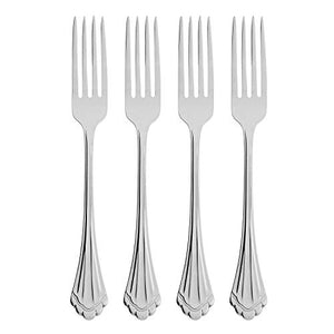 Lenox Oneida Marquette Fine Flatware Dinner Forks, Set of 4 Metallic, STAINLESS METAL 2272004A