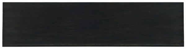 Hooker Furniture Sanctuary Noir Et Blanc Console – Marble-Effect Glass Doors, Soft-Close, Built-In Power, Fits 80" Tvs 5875-55480-00