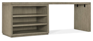 Hooker Furniture Linville Modern 72" Oak Veneer Desk In Smoked Mink Finish With Open Shelving, Float-Ready Design 24.00 L x 84.00W x 30.00H 6150-10916-85
