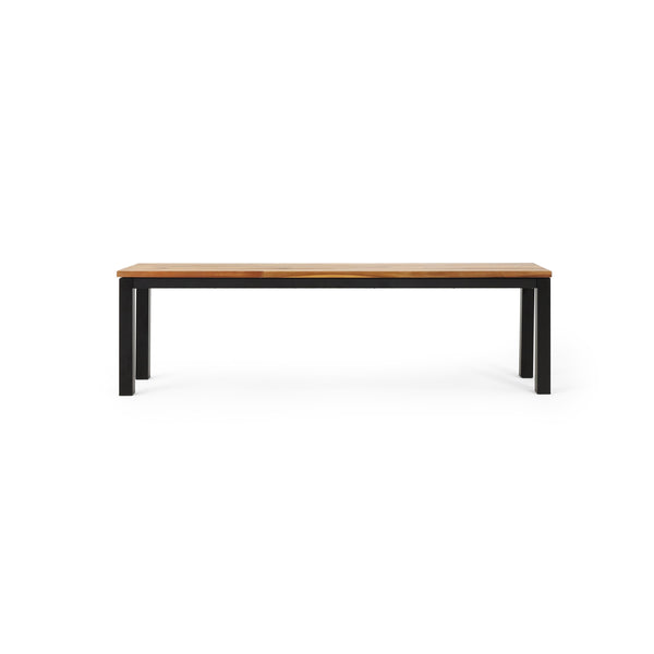 English Elm Lindsey Outdoor Acacia Wood Slat Bench with Metal Base for Patio and Garden Spaces 71986.00MP1