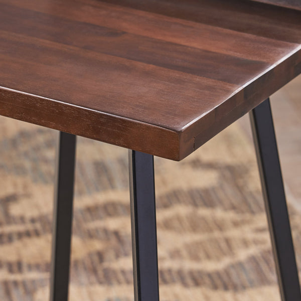 English Elm Christopher Knight Home® - JUT Bidwell Acacia Wood Bar Stool Set of 2 — Handcrafted Low-Back Counter Stools with Iron Legs Brown 64648.00DBRN