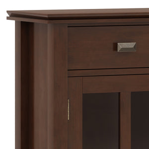 English Elm Artisan Entryway Storage Cabinet - Handcrafted Russet Brown With Adjustable Shelves & Antique Bronze Details B136P158419
