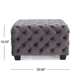 Christopher Knight Home® - Noble House - Jaymee Modern Glam Button Tufted Velvet Ottoman