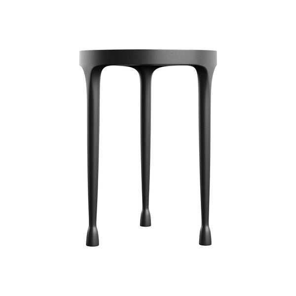 Bernhardt Bernhardt Casa Paros Basin Top Accent Table — 18" Compact Rustic-Modern Side Table W/ Anthracite Steel Finish 317122