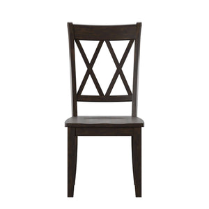 Homelegance By Top-Line Juliette Double X Back Wood Dining Chairs (Set of 2) Black Rubberwood