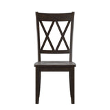 Homelegance By Top-Line Juliette Double X Back Wood Dining Chairs (Set of 2) Black Rubberwood