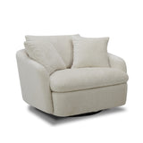 Parker Living Boomer - Utopia Sand Large Swivel Chair with 2 Toss Pillows
