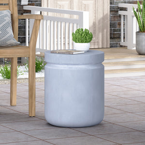 Christopher Knight Home® - Noble House - Noyes Outdoor Lightweight Concrete Side Table, Light Gray