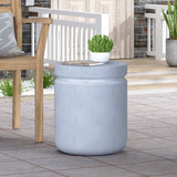 Christopher Knight Home® Noyes Outdoor Concrete Side Table - Light Gray | Lightweight & Durable Modern Design