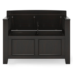 English Elm Amherst Solid Wood 36" Entryway Storage Bench - Transitional Design In Warm Hickory Brown Finish B136P158353