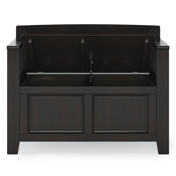 English Elm Amherst Solid Wood 36" Entryway Storage Bench - Transitional Design In Warm Hickory Brown Finish B136P158353