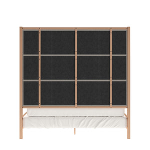 Homelegance By Top-Line Marcel Champagne Gold Canopy Bed with Linen Panel Headboard Champage Gold Metal