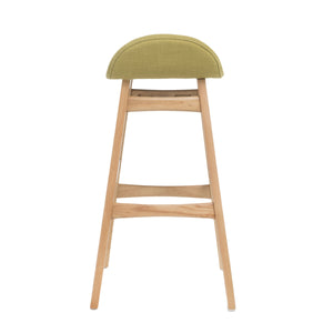 English Elm Christopher Knight Home® - BAR STOOL Stylish Fabric Seat with Small Backrest and Wood Finish, Supportive Comfort for Home Bar Green 58919.00FGTE