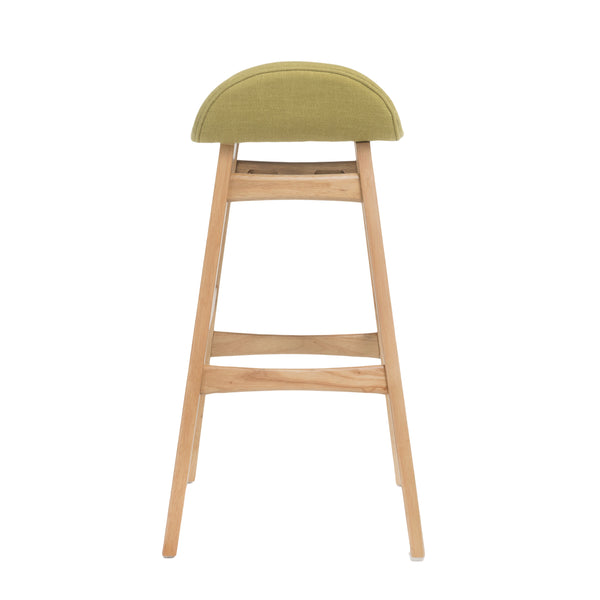 English Elm Christopher Knight Home® - BAR STOOL Stylish Fabric Seat with Small Backrest and Wood Finish, Supportive Comfort for Home Bar Green 58919.00FGTE