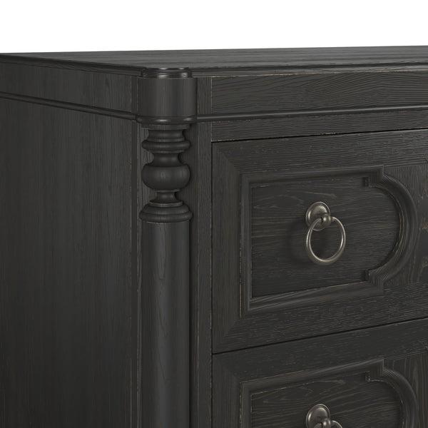 Atrium 3 Drawer Chest - Elegant Blackened Sable Finish with Curved Moldings & Oil Rubbed Bronze Pulls