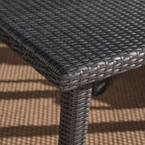 English Elm Christopher Knight Home® - FIONA Outdoor 64" Square Wicker Dining Table – Durable Iron Frame Patio Table for Large Gatherings Grey 66.75 L x 35.25 W x 7.25 H 62333.00GRY