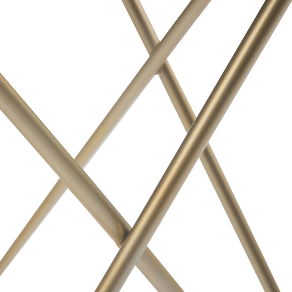 English Elm Gabon Marble Accent Table White Top with Gold Hairpin Legs — Modern End/Side Table, 18" H B136P159932