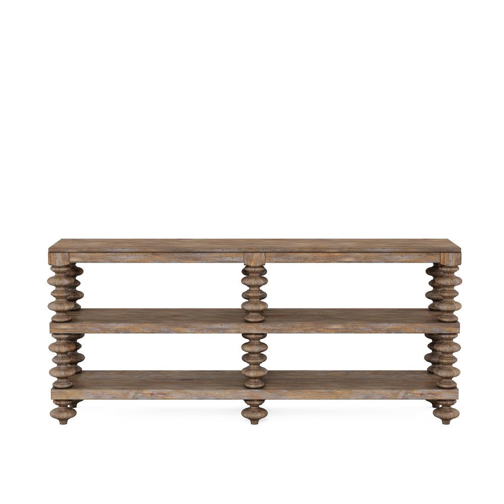 A.R.T. Furniture Architrave Console Table - Elegant Almond Finish With Two Fixed Shelves For Stylish Storage Solutions Brown Material, Pine Solids And Veneer 277307-2608