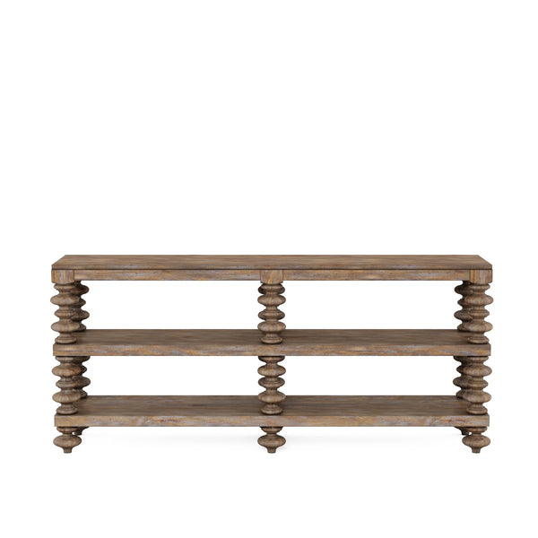 A.R.T. Furniture Architrave Console Table - Elegant Almond Finish With Two Fixed Shelves For Stylish Storage Solutions Brown Material, Pine Solids And Veneer 277307-2608