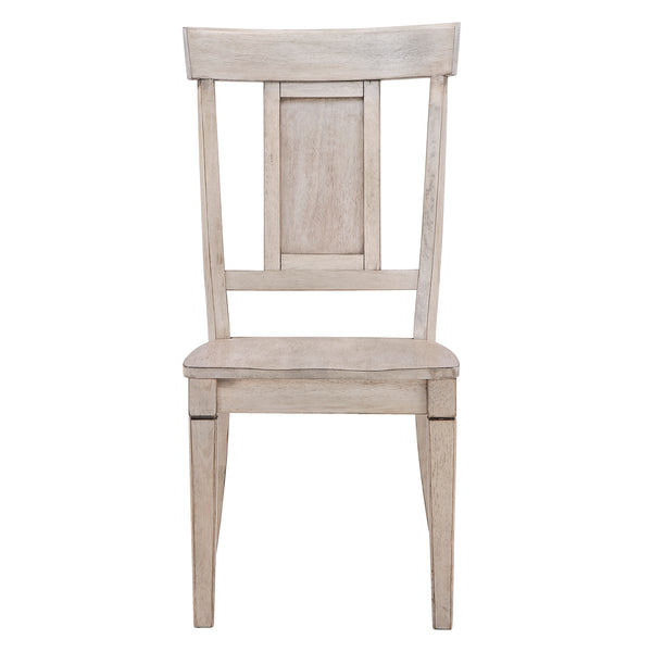 Homelegance By Top-Line Juliette Panel Back Wood Dining Chairs (Set of 2) White Rubberwood