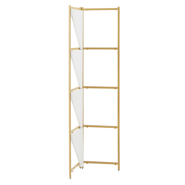 Homelegance By Top-Line Donnell Two-Tone Corner Bookcase Gold Iron